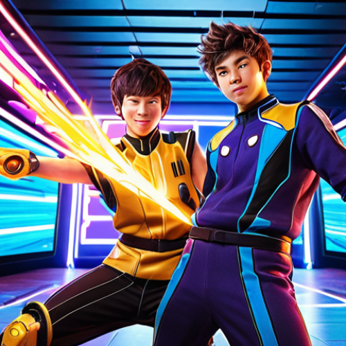 Home 23 **
"Vibrant KartRider fanart explosion: Dao and Bazzi in dynamic poses, reimagined in a blend of manga and hyperrealism, surrounded by digital art tools and glowing screens, capturing the energy of a thriving creative community."
**
