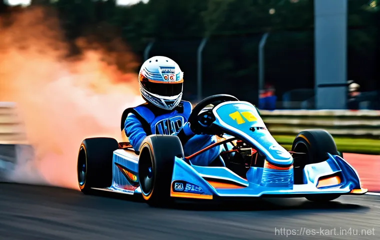 카트라이더 이벤트 참여 방법 - Dynamic Race Action - "The Adrenaline of Victory"**
"A highly detailed, cinematic shot of a KartRid...