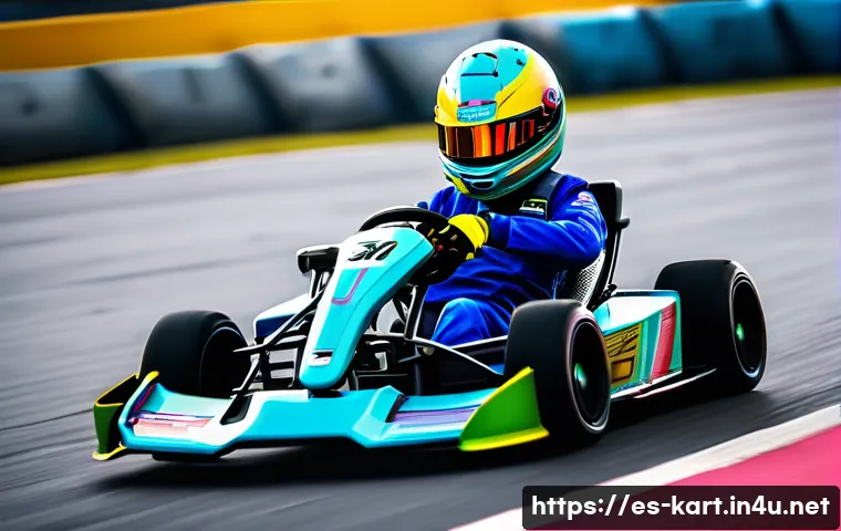카트라이더 프로 리그 관전 포인트 - **Prompt:** An intense, dynamic shot of a high-stakes KartRider Pro League race. Two futuristic kart...
