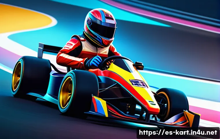 카트라이더 신규 캐릭터 리뷰 - A vibrant and energetic young kart racer character designed in a modern, cartoonish style suitable f...