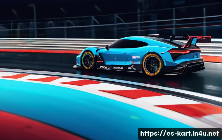 카트라이더 신규 업데이트와 드리프트 공략 - A dynamic racing scene on a newly designed track featuring a mix of narrow sections with tight curve...