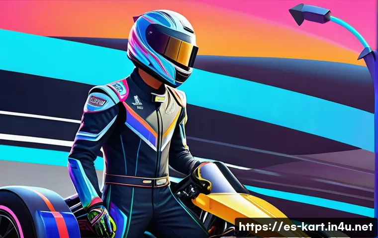 카트라이더 초보 유저를 위한 팬아트 활용법 - A vibrant and dynamic fanart scene featuring a youthful KartRider character in colorful racing gear,...