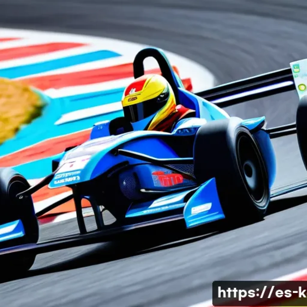 카트라이더 프로 선수 조언 - A dynamic racing scene featuring a sleek, customized kart speeding through a tight curve on a profes...