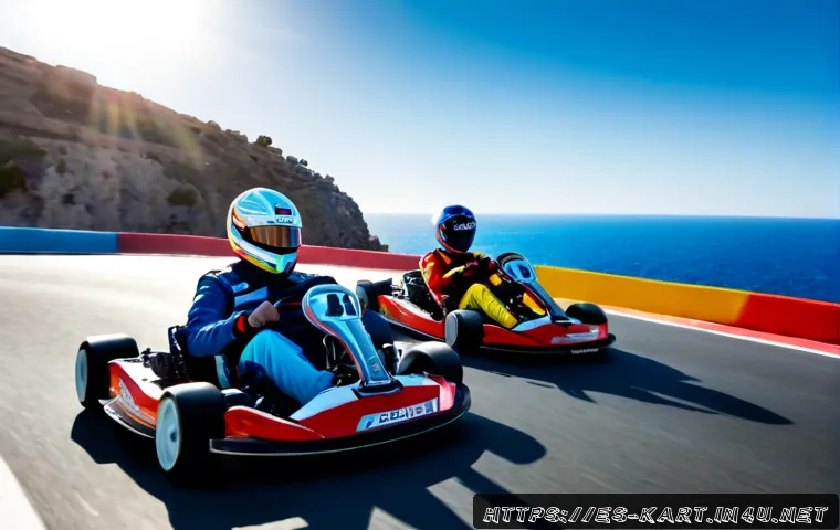 카트라이더 신규 트랙과 글로벌 트렌드 - Photorealistic high-speed go-kart race on a newly designed coastal circuit inspired by the Mediterra...